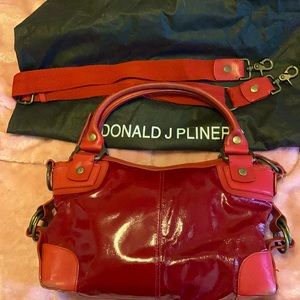 Donal J Pliner Bag Patent Leather RED